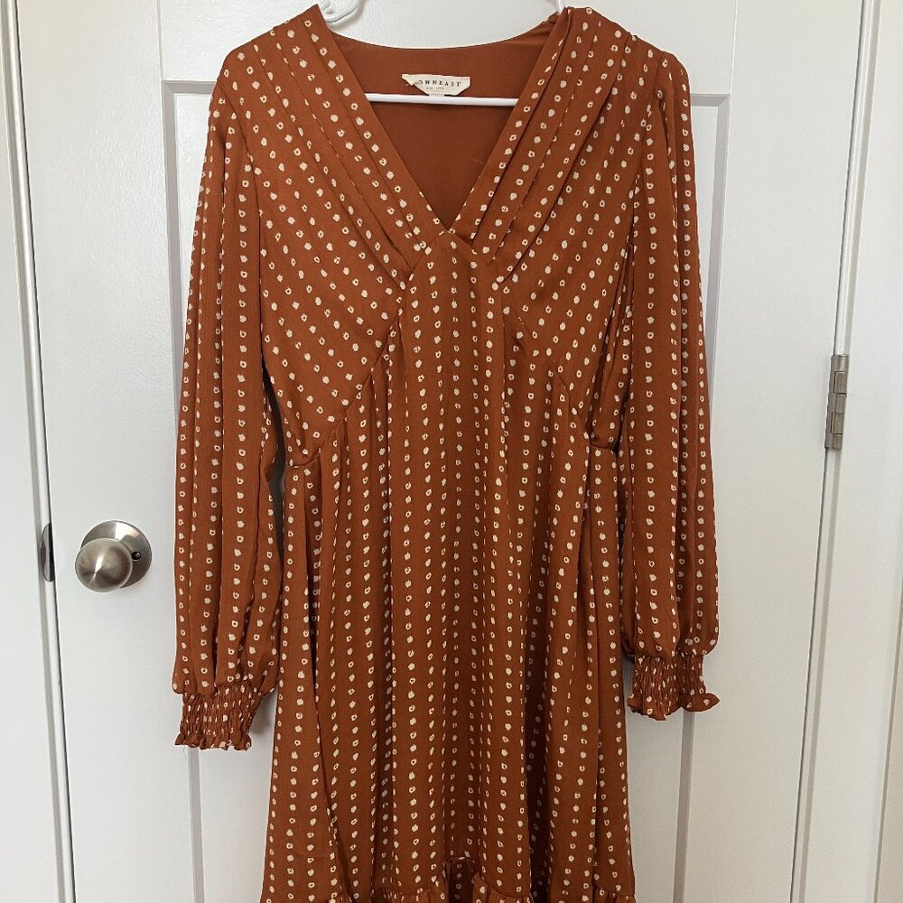 Downeast Orange Midi Dress